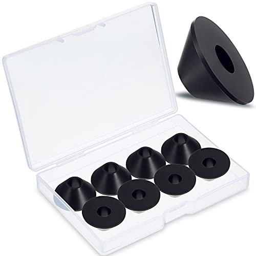Xuniea 8 Pieces Non Slip Toilet Seat Hinge Fittings 8 mm Rubber Fittings Washer Rubber Cone Toilet Seat Hinge Fitting Replacement Black Fixture for Loose 0.98 x 0.39 Inch