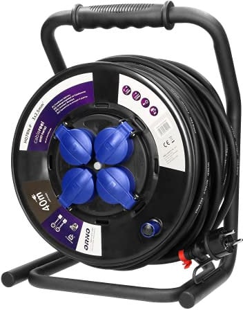 ORNO OR-AE-13157(GS) Avvolgicavo per esterni Cavo di 30m 4 Prese IP44 3200W Anti-Twist Socket System