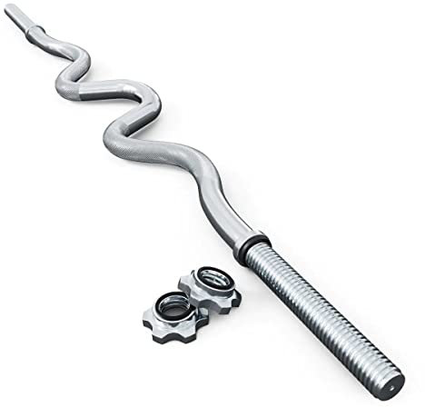 K-Sport: 120cm Super SZ-Stange mit Sternverschlüssen | 6 kg Curlstange gerändelten | SZ Curlhantelstange ø 30mm | bis 150kg belastbar | ideal für dein Home Gym