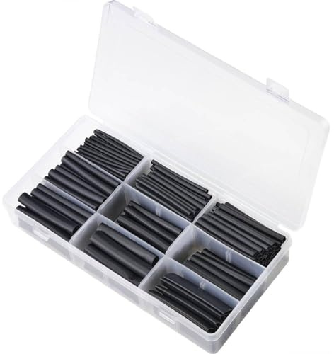 TRU COMPONENTS TC-9508156 Schrumpfschlauchsortiment Schwarz Schrumpfrate:3:1 300 St.