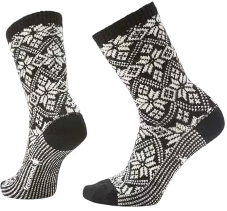 Smartwool Women's Everyday Cozy Traditional Snowflake Crew Socks - Black - Small