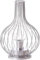 BULZEU Metal Winebottle Table Lamp Vintage Decanter Metal Wire Lampshade Led Light String Bulb Bedside Lamp Reading Lamp Battery Operated for Bedroom, Living Room (Silver)