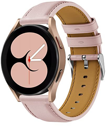 Syxinn 20mm Leder Armband für Samsung Galaxy Watch 4/4 Classic/Active 2/3/5/5 Pro/6/7 - Kompatibel Mit 40mm, 41mm, 42mm, 44mm, 46mm - Ersatzarmband für Damen und Herren