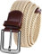 LOVMEAD Elastischer Gürtel Stretchgürtel Geflochten Herren Damen Wert Stück, Golf Stoffgürtel Flechtgürtel Dehnbarer (1 Stück -Beige, 95cm/30’’-34’’ für Taillengröße)