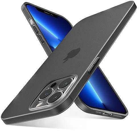 QLTYPRI Ultra Thin Case for iPhone 12 Pro Max with Full Coverage Camera Protection, Translucent Matte Slim Lightweight Soft Silicone TPU Bumper Shockproof Phone Case Cover for iPhone 12 Pro Max– Black