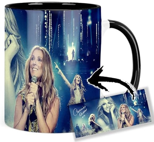 Celine Dion C Tasse Ceramique Intérieure et Poignée Noire Mug