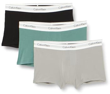 Calvin Klein Boxer Uomo Confezione da 3 Cotone Elasticizzato, Multicolore (Sagebush Green Black Griffin), S
