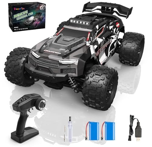 Kizeefun Voiture Télécommandée - 2,4 GHz High Speed RC Buggy Radiocommandée 40 km/h avec Lumières 1:18, 4WD Voiture Rapide Tout Terrain Jouet Garcon pour Cadeau Enfant Adulte