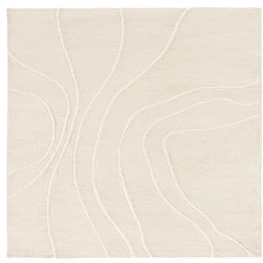 RugVista, Bahia, Teppich, 240 x 240 cm, Quadratisch, Kurzflor, Modern, Oeko-TEX Standard 100, Wohnzimmer, Schlafzimmer, Esszimmer/Küche, Flur, Büro,Cremeweiß