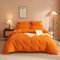 YUTNSAN Bettwäsche Set 220x240cm Orange Unifarben 3 Teilig Bettwäsche Einfarbig Microfaser Modern Bettbezug mit Reißverschluss und Kissenbezug 80x80cm