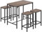 ReseeZac Bar Tisch mit 4 Bar Stühle,Küche Esszimmer Set,Bar Tisch und Bar Hocker Set,Für Küche Esszimmer Wohnzimmer Taverne,Braun,Bar Tisch 100x60x90CM,Bar Hocker 30x40x65CM, JF-FAIRMAN-100-246B-NC