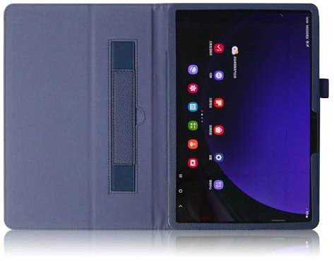 TOPCASE Custodia per Samsung Galaxy Tab S9/S9 FE 11 pollici 2023/Tab S8 5G 11/S7 11 sottile, leggera custodia in pelle con cinturino da polso e supporto per penna a S, auto sonno/veglia, blu scuro