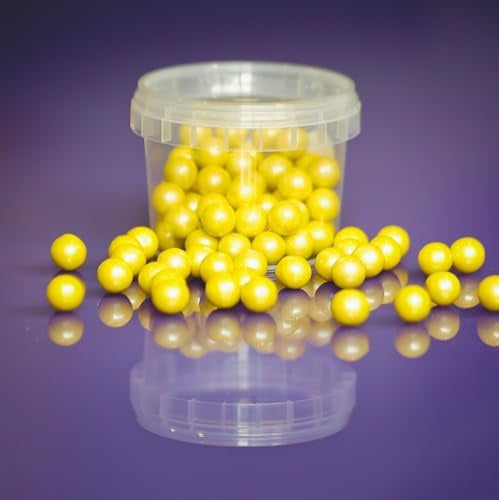 Purple Cupcakes Sprinkles Milk Chocolate Filled Balls 10mm - YELLOW - Cake and Cupcake Sprinkles for Birthdays, Weddings and all occassions