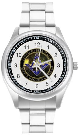 JAGHAWXL Elegante Ästhetische Uhren im Vintage Freimaurer, Uhren aus Stahl mit einfachen, großen Ziffern, geeignet für alle Gelegenheiten, A1, 4.1X16.5-24CM