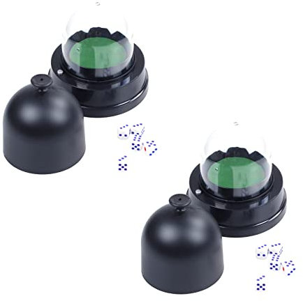 SRMAN 2X Automatic Dice Roller Cup Batteriebetriebenes Pub Bar Partei Spiel mit 5 WÜRfeln Schwarz