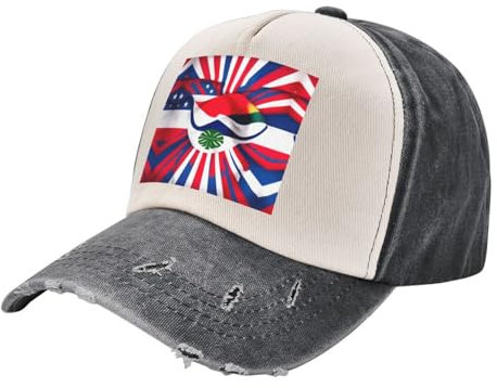 Baseballkappe mit Costa-Rica-Flagge, stylisch, verblasst Denim, Vintage-Stil, verwaschener Hut, verleiht Ihrem Outfit einen Vintage-Touch, Flagge Costa Rica, One size