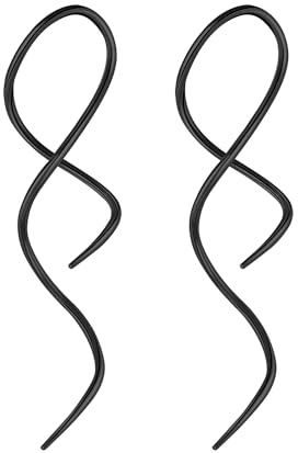 ZS 1 Paar Spirale Twist Ohrringe Körper Piercing Schmuck Edelstahl Baumeln Taper Ohrringe Twisting Hanging Loop 10G - 16G Piercing Taper
