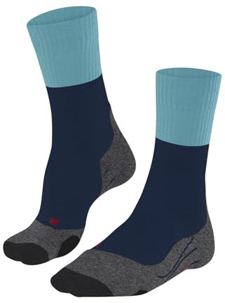 FALKE Herren Wandersocken TK2 Explore M So Wolle Funktionsmaterial antiblasen dick 1 Paar, Blau Blue Pond 6598-O, 42-43