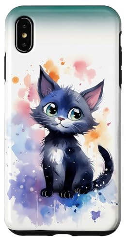 Watercolor Splash Cat Case for iPhone XS Max