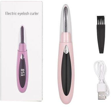 Beheizte Wimpernzange, Elektrischer Wimpernzange, USB Wiederaufladbar Wimpernbürste mit 3 Temperaturmodi, 24 Hours Long Lasting für alle Wimpern (Rosa)