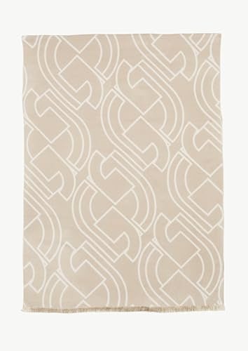 comma Jacquard-Schal mit Fransen beige ONESIZE