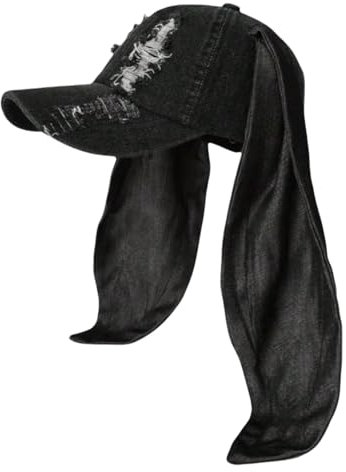 ZOOMIMI Baseballmütze mit Hasenohren, vielseitig, zerrissener Hut für Idol-Konzert-Shows, atmungsaktive Mütze für Erwachsene