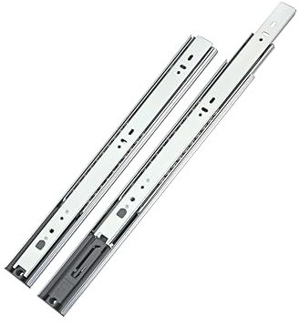LOOTICH Kugelführung Vollauszug Push-to-Open Rückprall-Schubkastenführungen 400 mm Schubladenschiene Teleskopschiene Kugelauszug Auszugsführungen für Schubladen Seitenmontage (1 Paar)