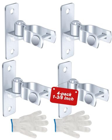 Wall Mount Gate Hinge, Chain Link Gate Hinge for 5/8 inch Diameter Pipe Farm Gate Metal Hinges Fence Post Outdoor Gate Hardware (4Pack)