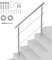 VEVOR Pasamanos de Escalera 120 cm Barandilla de Escalera para Escalones Exteriores de Acero Inoxidable 2 Travesaños con Kit de Instalación Barra de Agarre para Personas Mayores, Porche, Patio