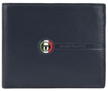 Sergio Tacchini Herren-Geldbörse aus echtem Leder, Schlank mit Kartenfächern