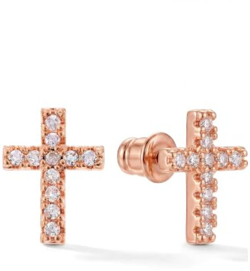 MUMREUES Ohrringe Silber 925 für Damen 14K Vergoldet Kleine Ohrstecker kreuzen Zirkonia Minimalistische Stecker Gold Ohrstecker Ohr Schmuck Geschenke