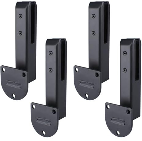 YFJBDKS Support de Montage latéral en Verre de Nouvelle Version, système de Garde-Corps en Verre en Acier Inoxydable/Pinces à Verre, pour Rampe d'escalier de Balcon,Noir,4 Pack