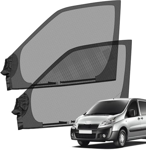 Opaltool Mosquitera para Ventanas Laterales para Citroen Jumpy 1994-2026 | Peugeot Expert Fiat Scudo 1994-2026, Parasol Elástico para Ventanas Laterales de Automóviles con Protección UV y Privacidad