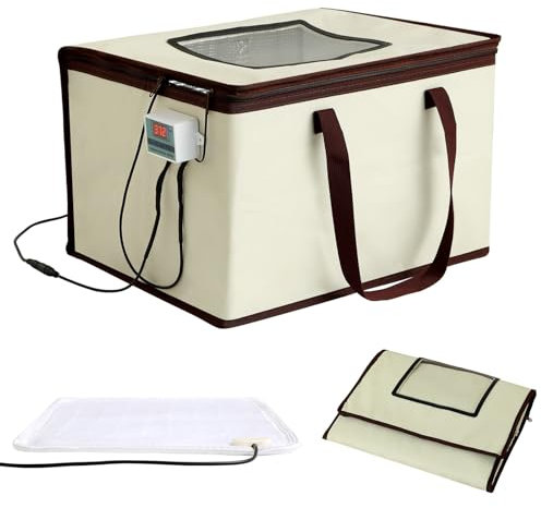 Brot Gärbox Sauerteig, Faltbare Teiggärbox Brot Gärschrank Einstellbare Temperatur und Timer Temperatureinstellung Gärbox mit Deckel Hausgemachte Sauerteig Gärmaschine Brotherstellung Zubehör
