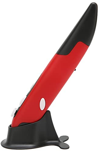 Taidda Wireless Optical Pocket Pen Mouse Small 2.4GHz USB Wireless Pen Mouse Adjustment 800 1200 1600 DPI for Precise Control Plug and Play for Home Office Travel ABS Material (Red)
