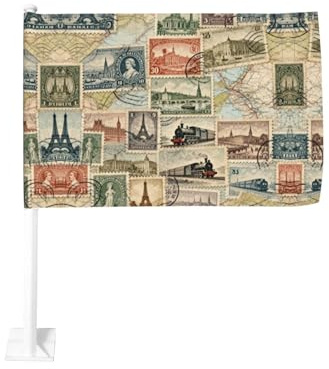 Klassische Autoflagge, 30,5 x 45,7 cm, doppelseitige Fahrzeug-Fensterflagge für Sportveranstaltungen, Parade-Dekoration