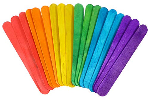 rosenice Bastelhölzer 150 Pcs Bunt Eisstiel Holzspatel DIY Sticks zum Basteln kreative Handwerke