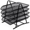 Zuvo Mesh Desk Organiser 4 Tier Letter Tray Organizer Office Desktop Document Paper File Storage Mesh Filling Collection for Home &Office Use (Black)
