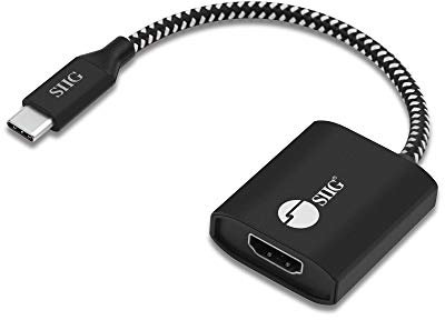 SIIG USB C to HDMI Cable Adapter with 60W PD Charging - Type C to 4K 60Hz HDMI Converter for MacBook Pro Google Chromebook and More, Thunderbolt 3 Compatible