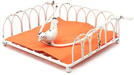 ExtraHome Serviettenhalter Chabby-Chic - Metallausführung mit Vogel im „Used Look