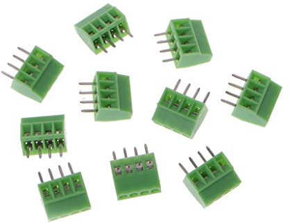 JOYKK 10 Pezzi 4Pin Morsetti a Vite per Montaggio su PCB Morsetto 2.54mm Pitch - Verde