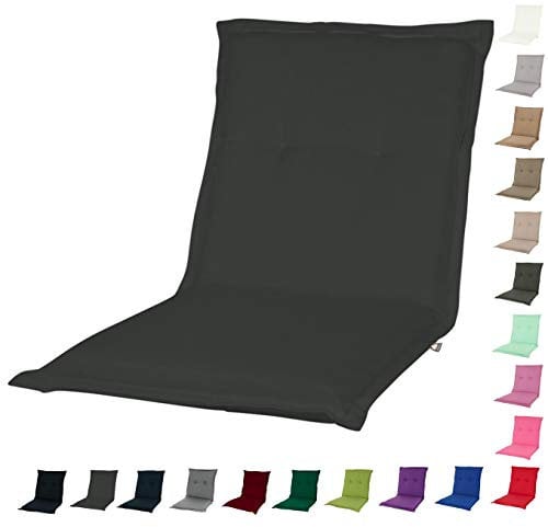 KOPU® Niedriglehner Auflage Prisma Anthrazit | Auflagen für Gartenstühle | Anthrazit Garten Kissen 100 x 50 cm | 19 Einfache Farben | Robuster Schaumstoff für zusätzlichen Komfort
