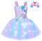 FONLAM Meerjungfrau Kleid Kostüm für Mädchen Prinzessin Kleid Karneval Tutu Tüll Geburtstage Party Festival (7-8 Jahre, Funkelnd)