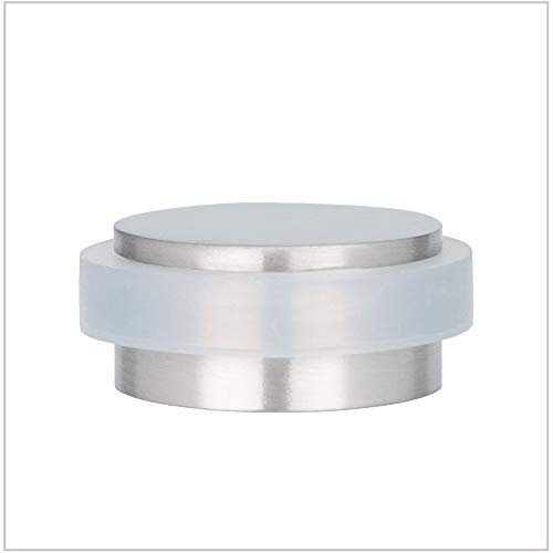 Door Stopper, Adhesive, Stainless Steel, White Rubber, Mini, high Resistance, 040163X12BAM