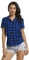 Aeslech Chemise Femme Chemisier à Carreaux Chic Boutonnée Manche Courte D'été Bleu Noir Tag L