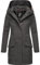 MARIKOO Damen Übergangsjacke Softshellmantel wasserdicht atmungsaktiv mit Kapuze Mayleen Anthracite Gr. S