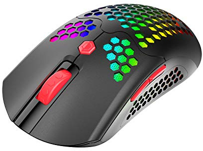 ZIYOU LANG Wired/Wireless Lightweight Gaming Mouse,16 RGB Backlit Mice with 7 Buttons Programmable Driver,PAW3325 12000DPI,Rechargeable 800mA Battery,Lightweight Honeycomb Shell Mouse for PC Gamer