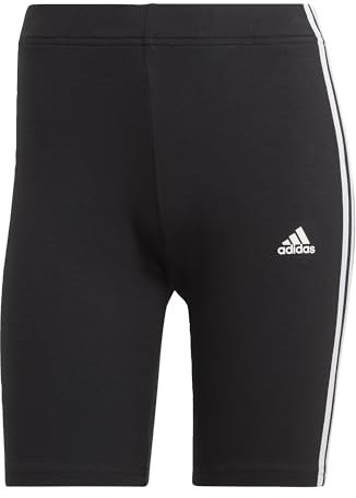 adidas Damen Essentials 3-Stripes Bike Shorts, Black / White, XL