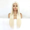 60# Blonde Lace Front Perücke Lange Gerade 13x4 Lace Hitzebeständige Synthetik für Tägliche Cosplay Party Ersatz Spitze Perücke 26in