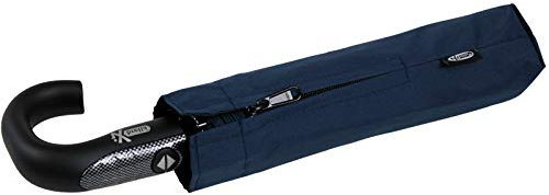 iX-brella Herren Taschenschirm Auf-Zu-Automatik Rundhakengriff Carbonoptik Insignia Blue